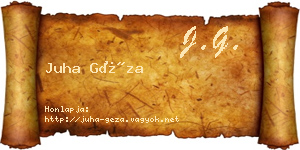 Juha Géza névjegykártya