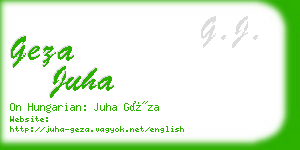 geza juha business card